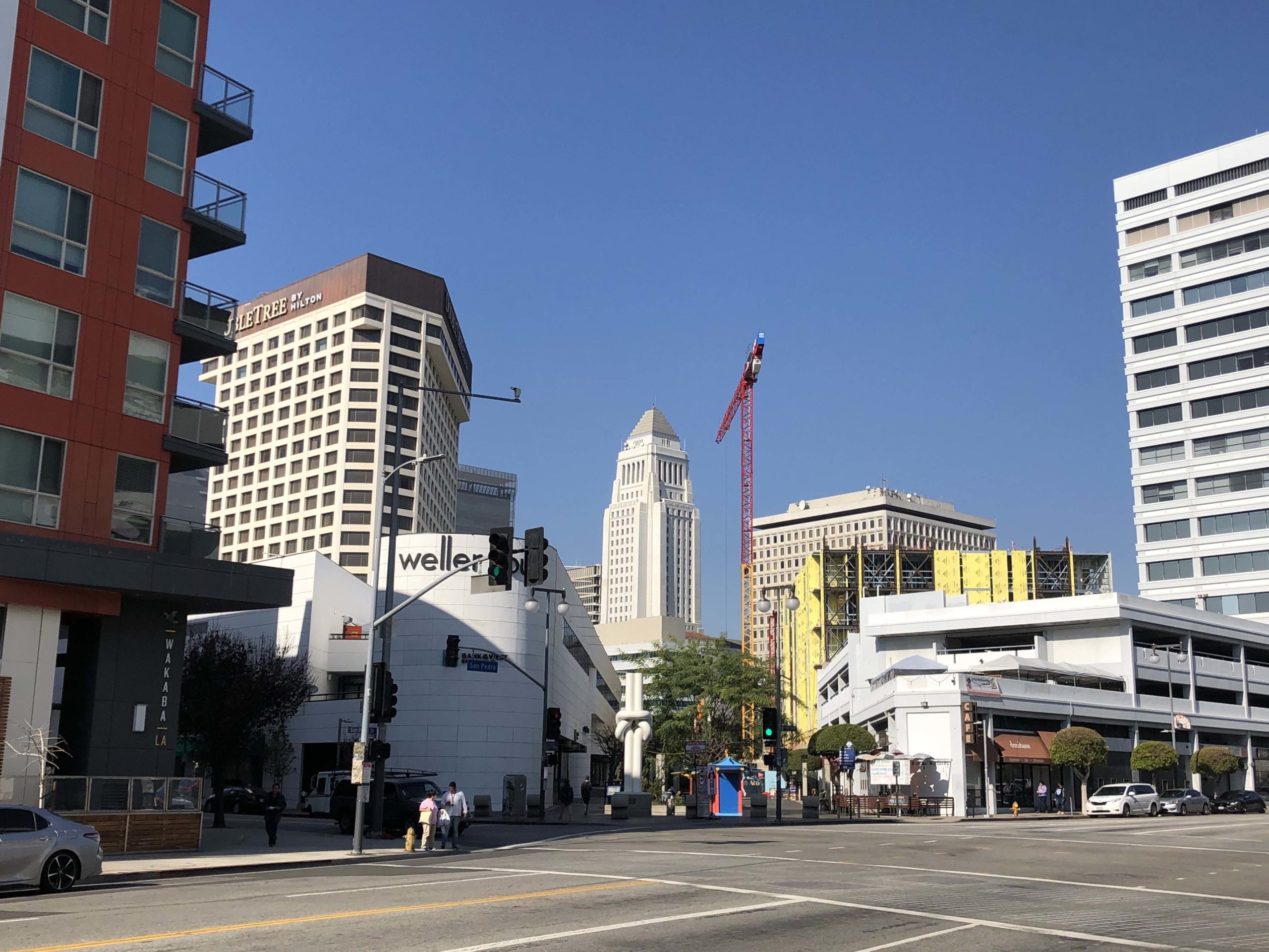 L.A. City Hall from San Pedro Street in Little Tokyo. (Matt Tinoco)